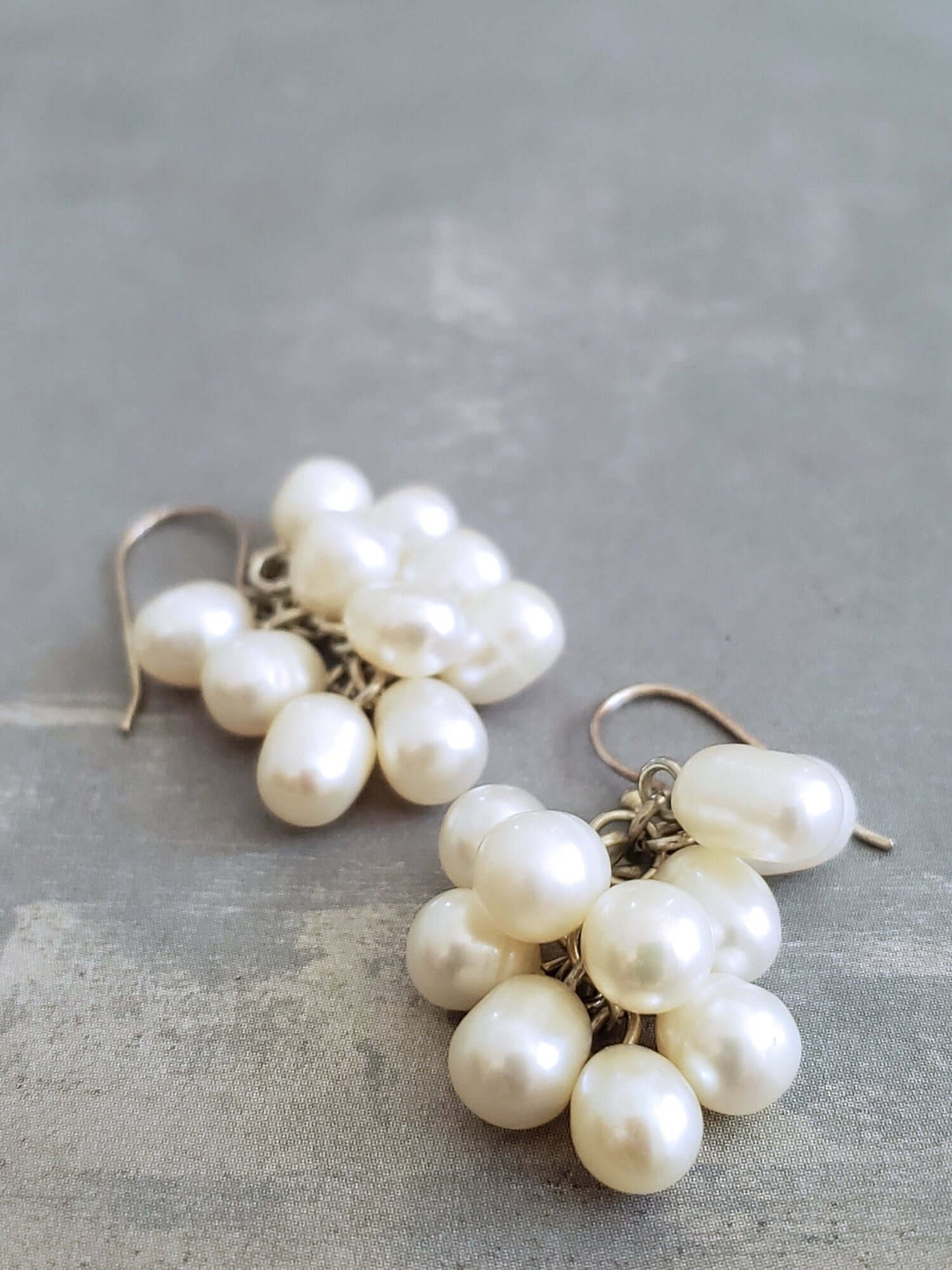 Cluster Pearl Earrings  Summer Indigo 