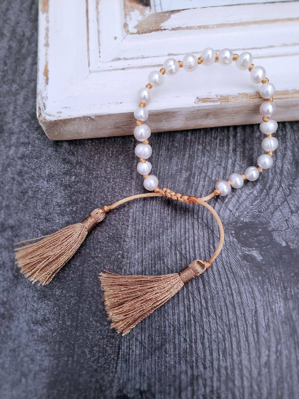 Pearl Bracelet with Tassels