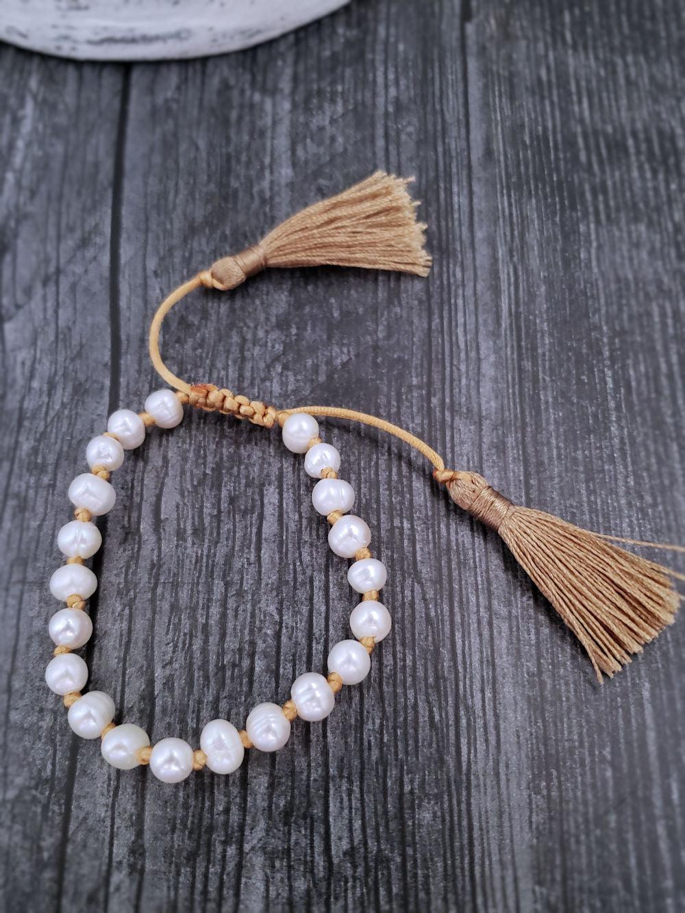 Pearl Bracelet with Tassels