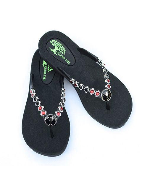 Garnet & Black Crystal Sandals  Summer Indigo 