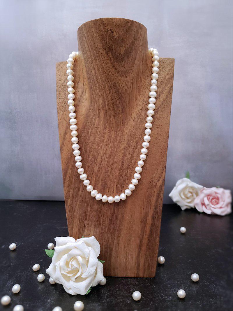 Dainty Pearl Necklace - Ivory or Peach Mix  Summer Indigo 