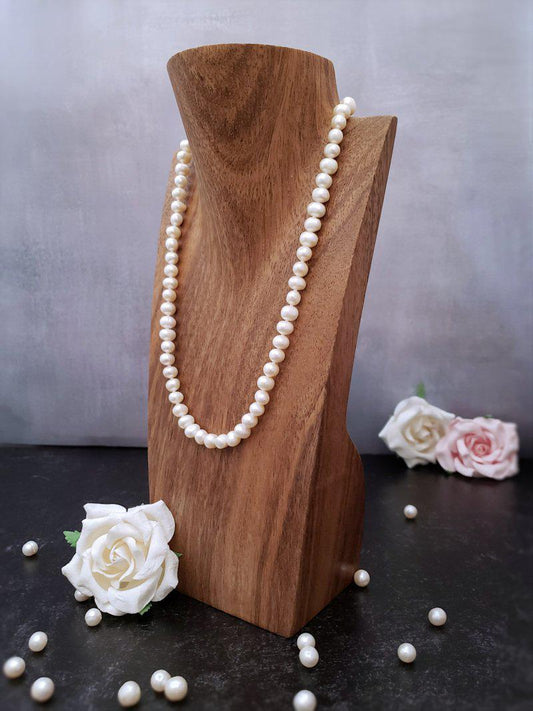 Dainty Pearl Necklace - Ivory or Peach Mix  Summer Indigo 