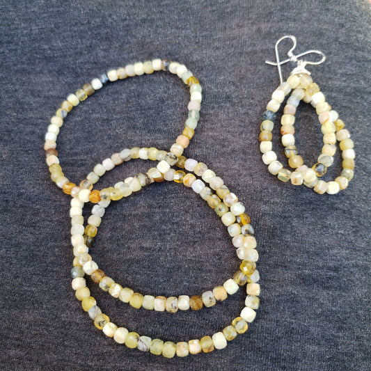 Dendritic Opal Bracelets & Earrings on Sterling Silver - Set