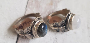 Labradorite Butterfly Ring, Silver