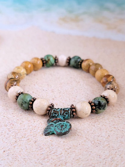 Beachy Bracelets - Ammonite Charm