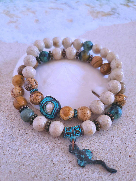 Beachy Bracelets - Stones and Pearls - Mykonos Collection