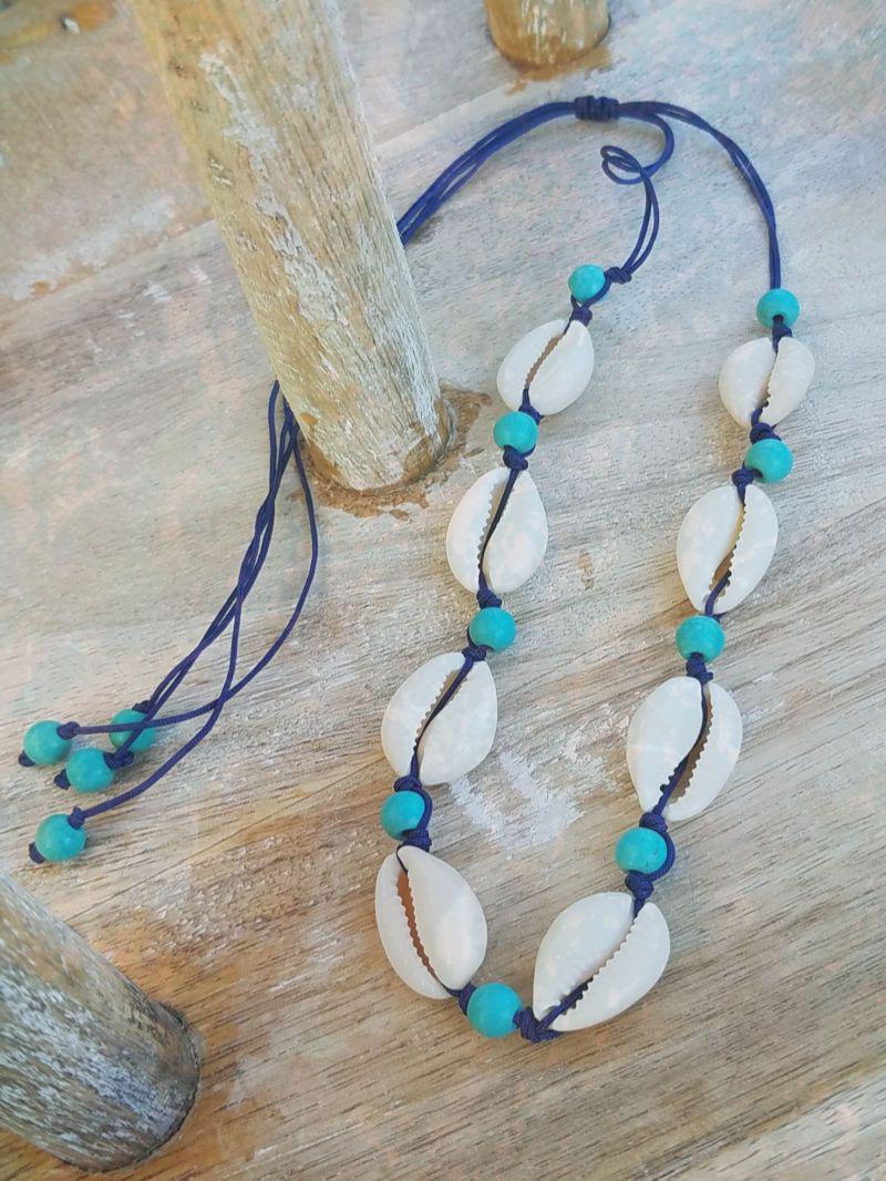Cowrie Shell Necklaces/Bracelets - Assorted colors  Summer Indigo 