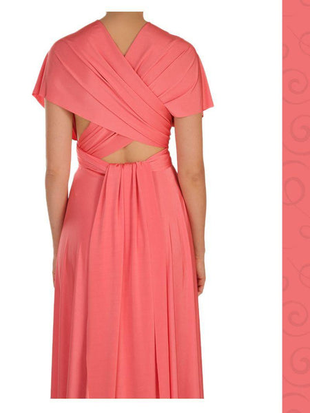Wrap Dress - Coral - Midi Length - Summer Indigo 