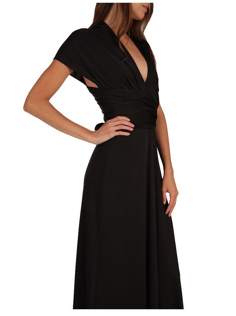 Black summer outlet wrap dress