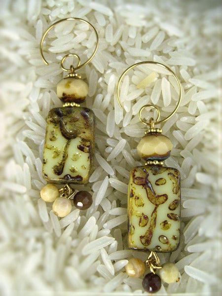 Going Bamboo Tile Earrings - Pick your color - Summer Indigo 