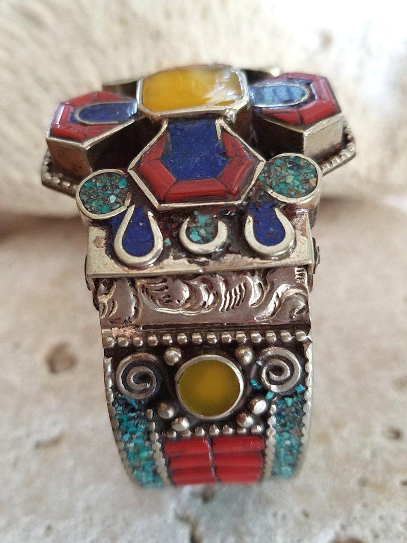 Tibetan Cuff Bracelet  Summer Indigo 