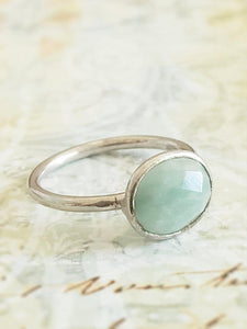 Delicate Amazonite Ring Silver - Summer Indigo 