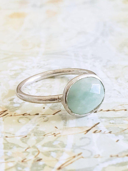 Delicate Amazonite Ring Silver - Summer Indigo 