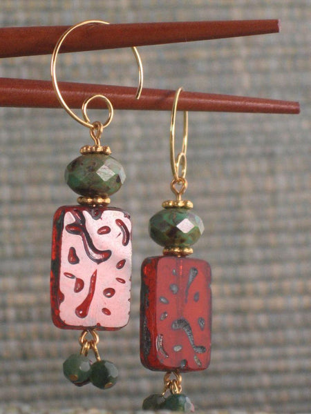Going Bamboo Tile Earrings - Pick your color - Summer Indigo 